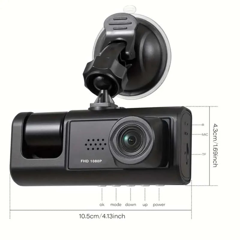 IntellegentChoice™ Infrared Night Vision Triple Lens Dash Cam